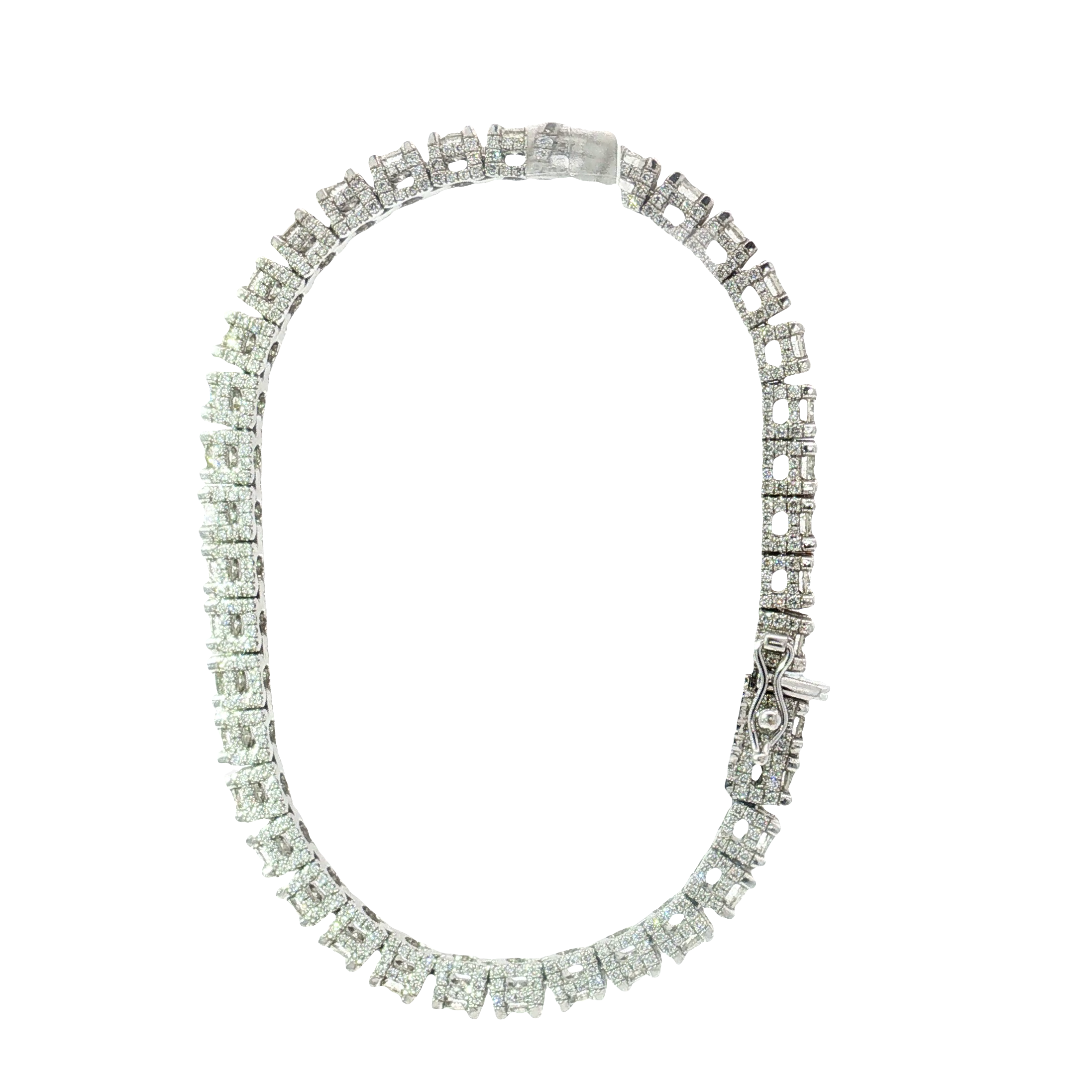 Round Brilliant Cut Diamond Tennis Bracelet in 18K White Gold