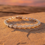 7 CTS Pear Shape Lab Diamond in 14K White Gold Tennis Bracelet