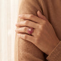 Ruby Pinky Ring in Rose Gold