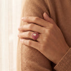 Ruby Pinky Ring in Rose Gold