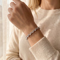 Geometric Diamond Tennis Bracelet in 18K White Gold