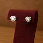 18K White and Rose Gold Heart Diamond with Jackets Earrings