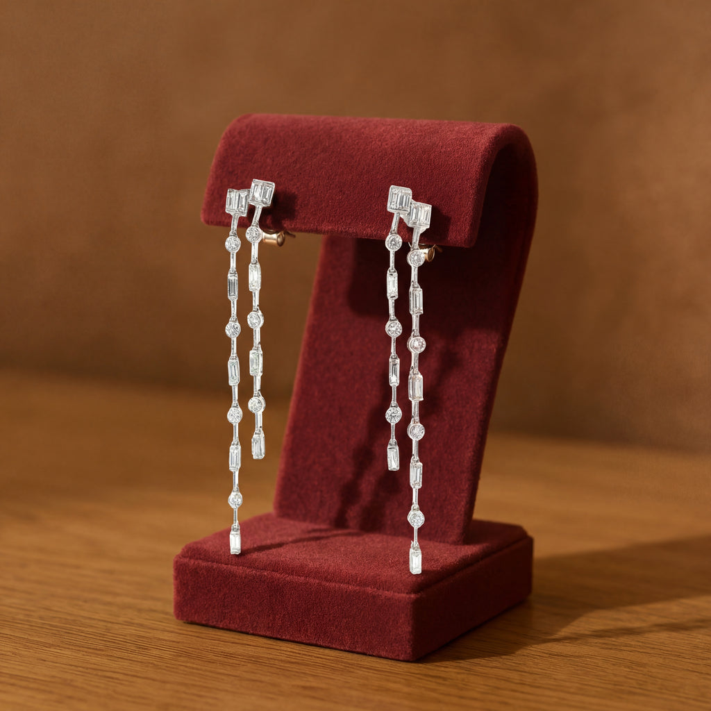 18K Diamond Dangle Earrings