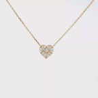 Heart-Shaped Diamond Cluster Pendant in Rose Gold