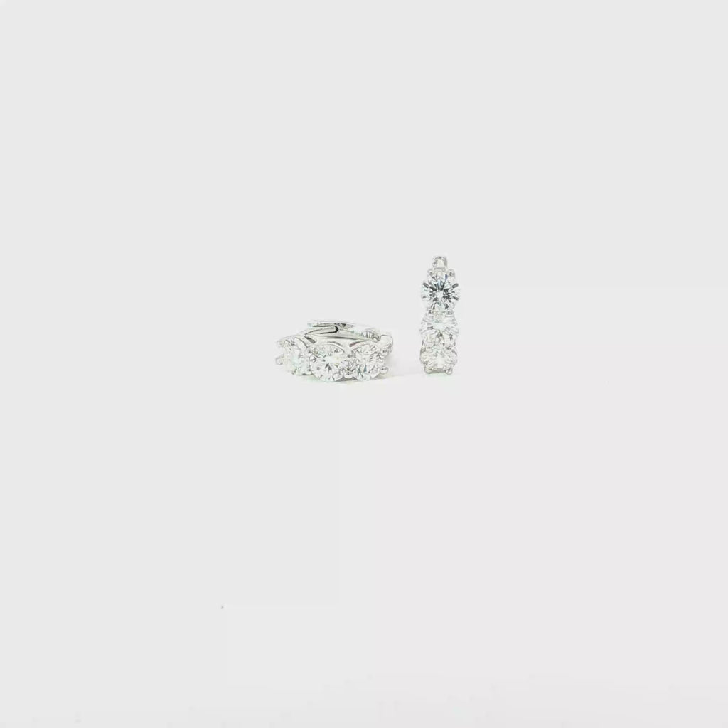 Lab Diamond Hoop Earrings in White Gold