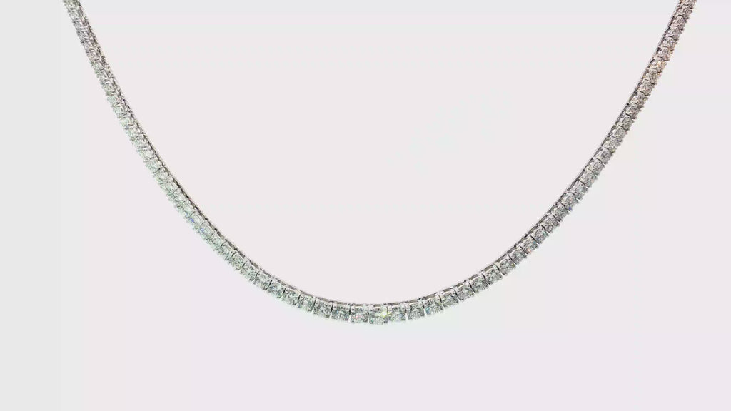Round Diamond Tennis Necklace