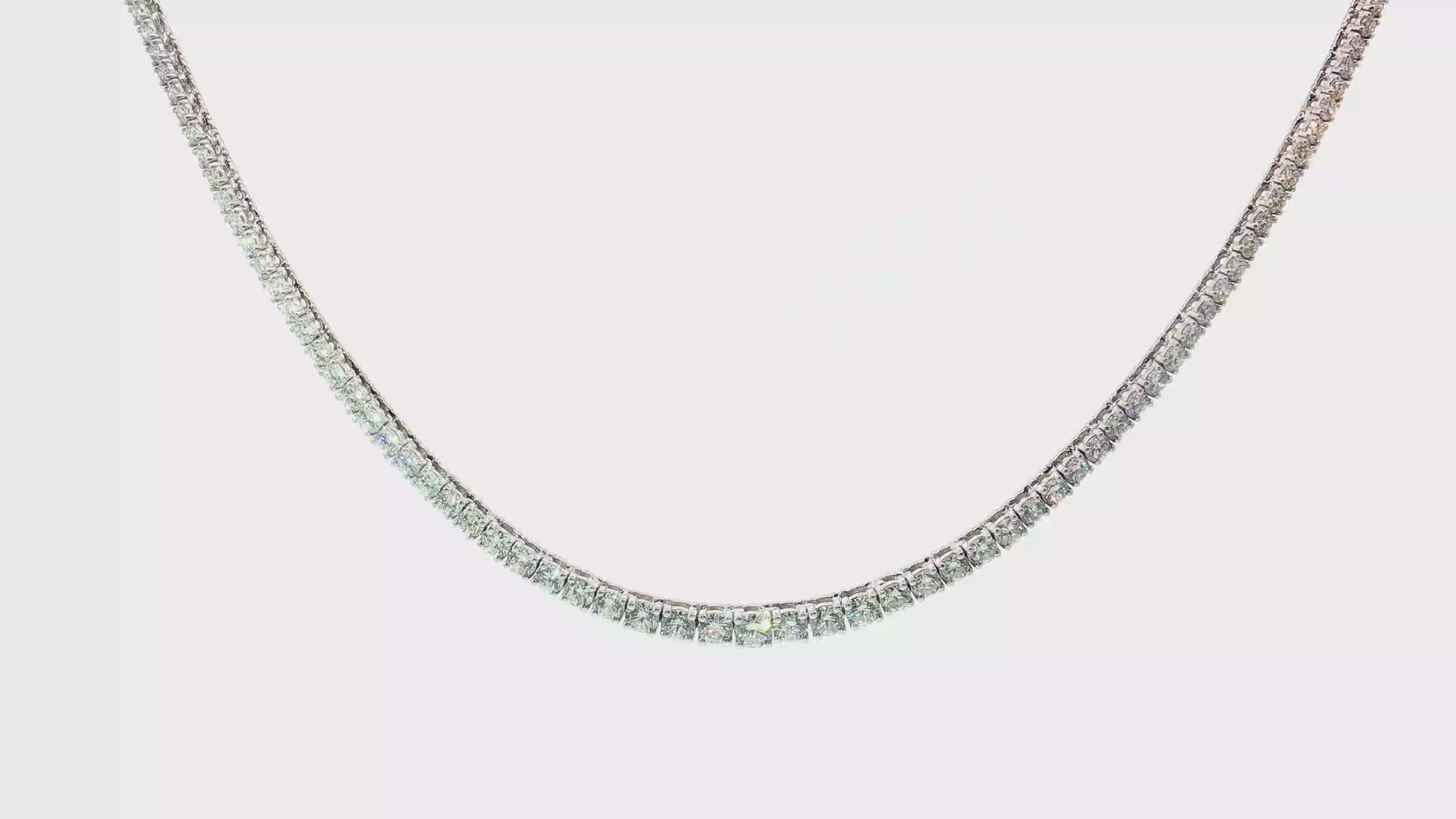 Round Diamond Tennis Necklace