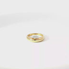 Marquise Diamond Cluster Dome Ring in Yellow Gold