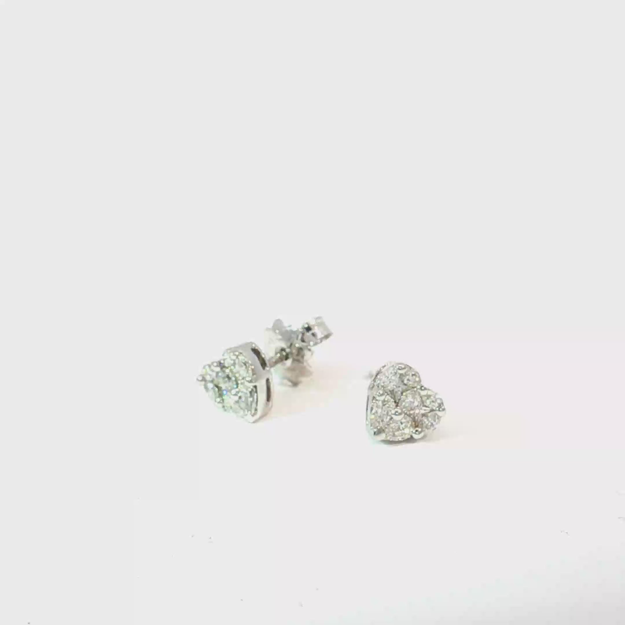 Heart Illusion Diamond Stud Earrings