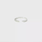 White Gold Open Band Ring with Pavé Accents