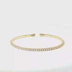 Round Brilliant-Cut Diamond Tennis Bangle in 18K Yellow Gold