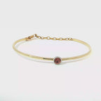 14KY Orange Sapphire Bezel-Set Bangle