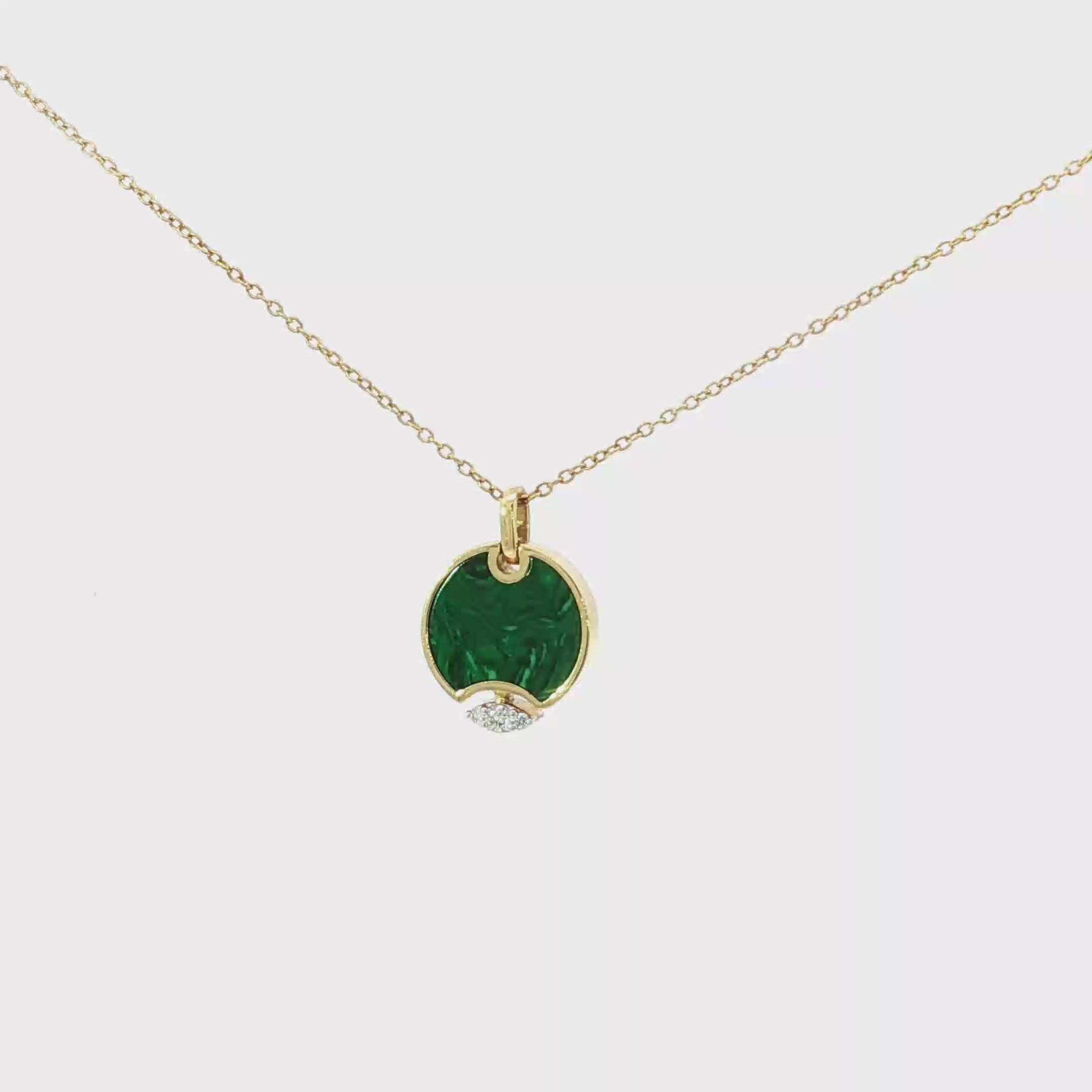 18K Reversible Malachite and Diamond Necklace
