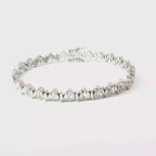 Geometric Diamond Tennis Bracelet in 18K White Gold