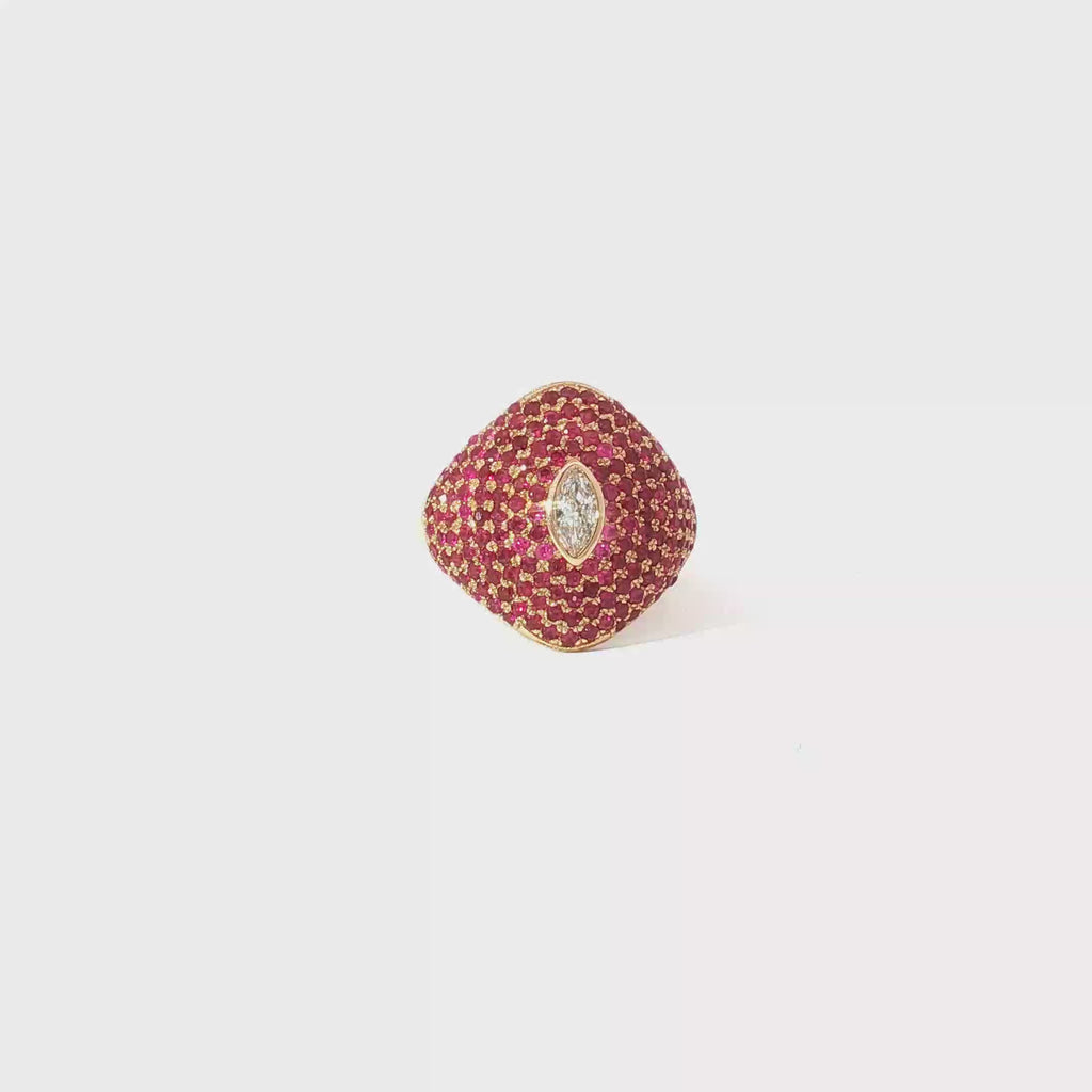 Ruby Pinky Ring in Rose Gold