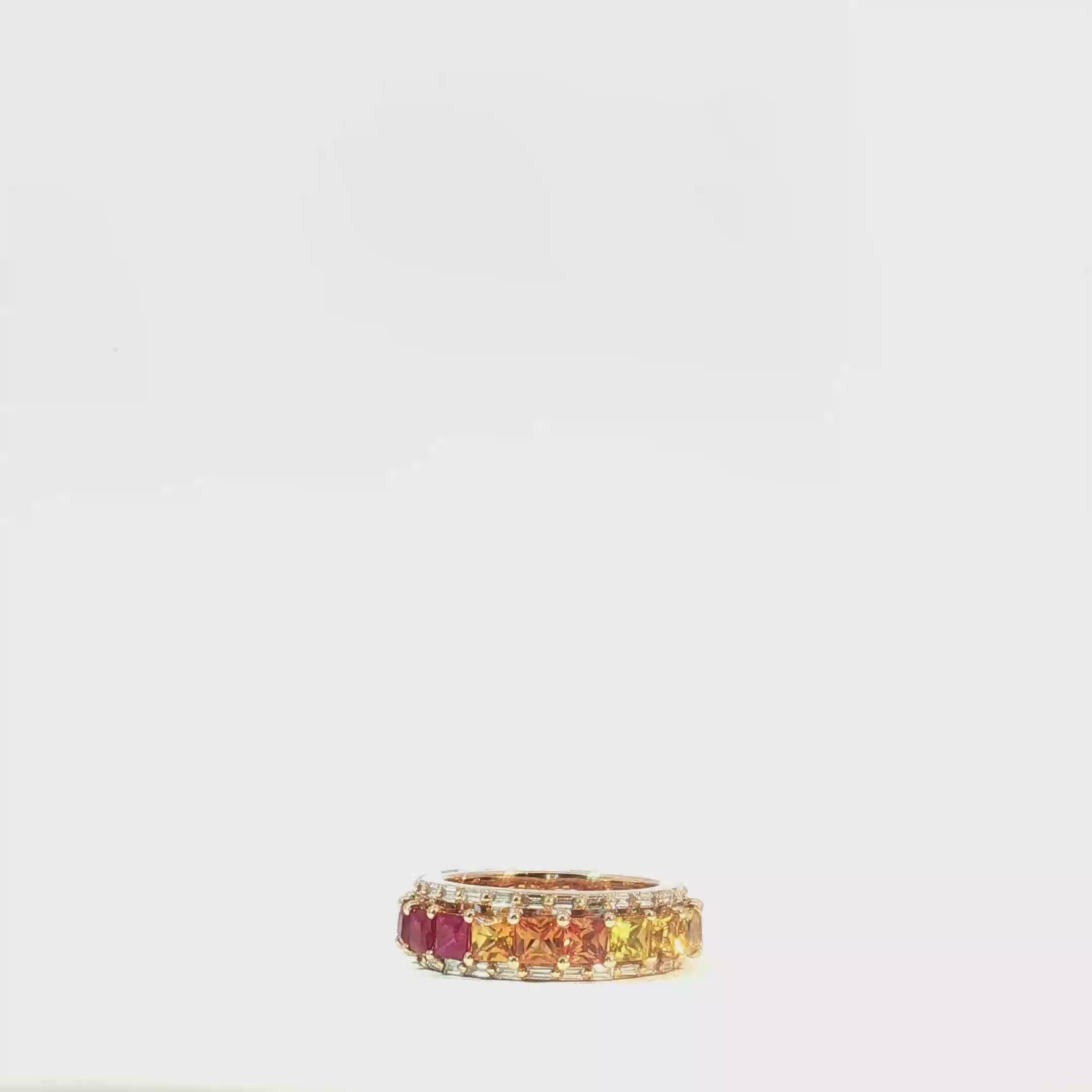 Multi-Color Sapphire and Diamond Eternity Ring