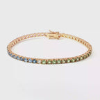 Multi-Color Sapphire Gradient Tennis Bracelet in 18K Rose Gold