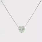 Diamond Heart Cluster Necklace in White Gold