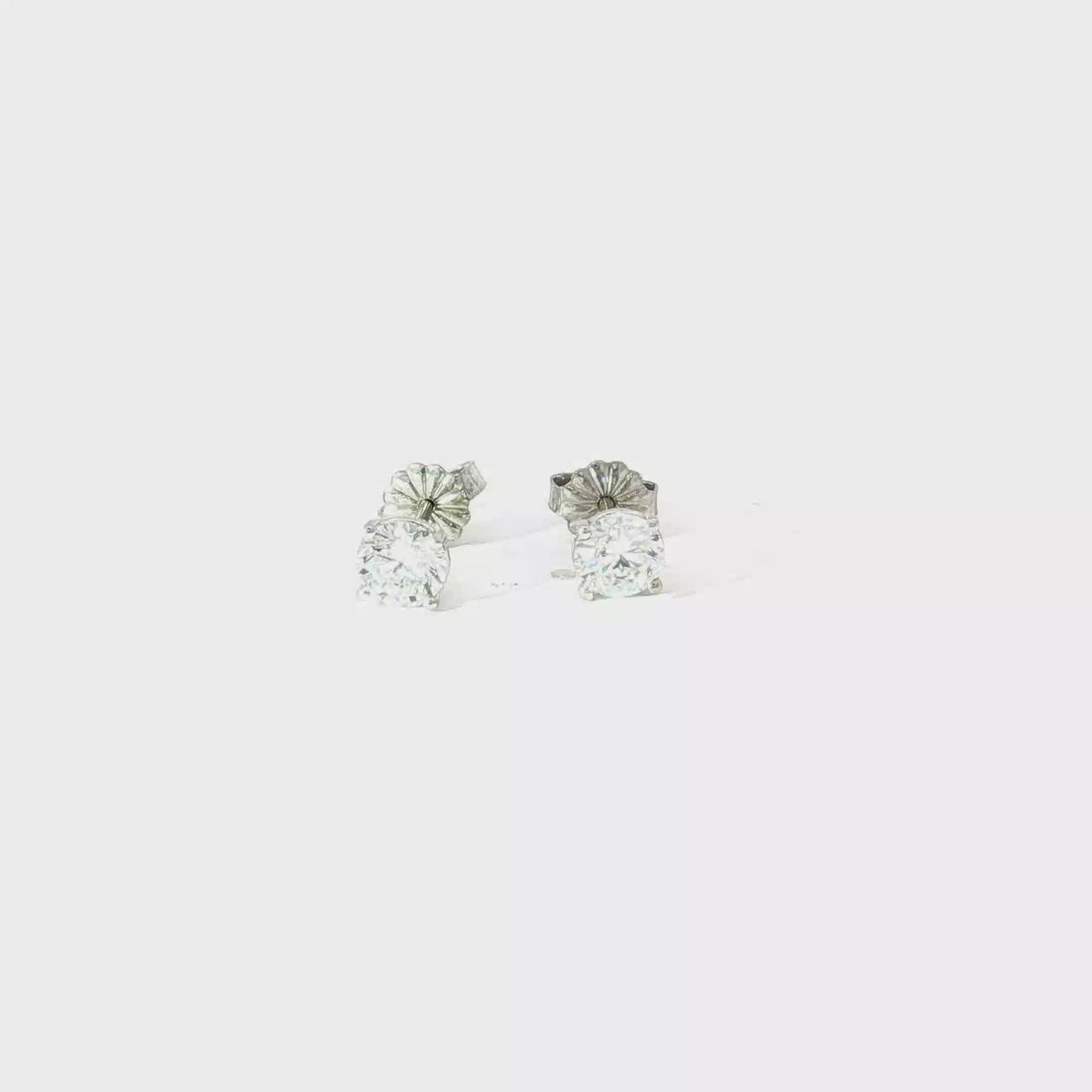1 CTS Classic Round Lab Diamond Stud Earrings in 14K White Gold