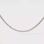 Alternating Diamond and Bead Necklace in White Gold