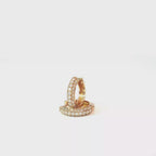 Triple-Row Diamond Hoop Earrings 18K Rose Gold