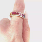 Multi-Color Sapphire and Diamond Eternity Ring