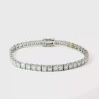 8 CTS Asscher-Cut Lab Diamond Tennis Bracelet in White Gold