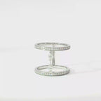 White Gold Open Double Band Marquise Diamond Ring