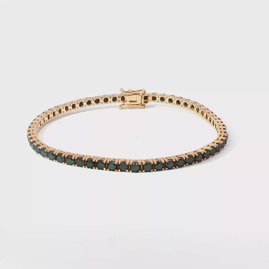 18K Rose Gold Fancy Dark Black Diamond Tennis Bracelet