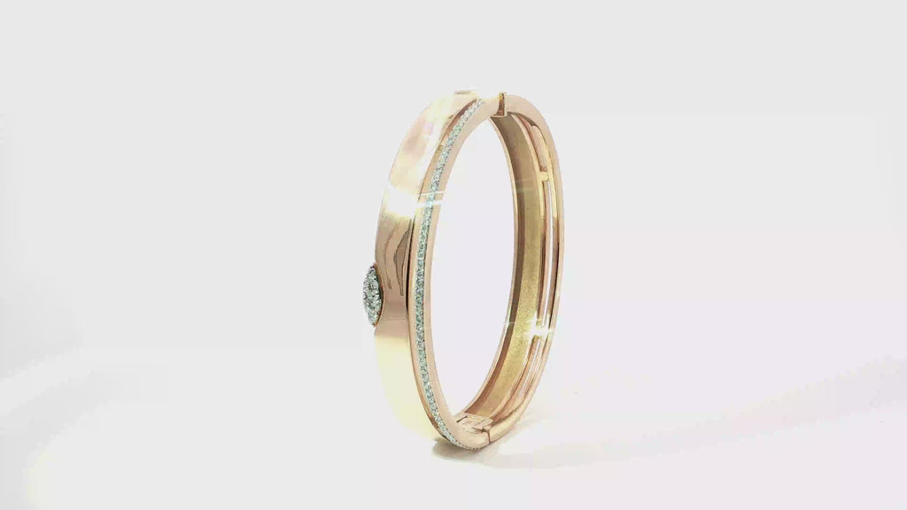 18K Rose Gold Diamond Bangle