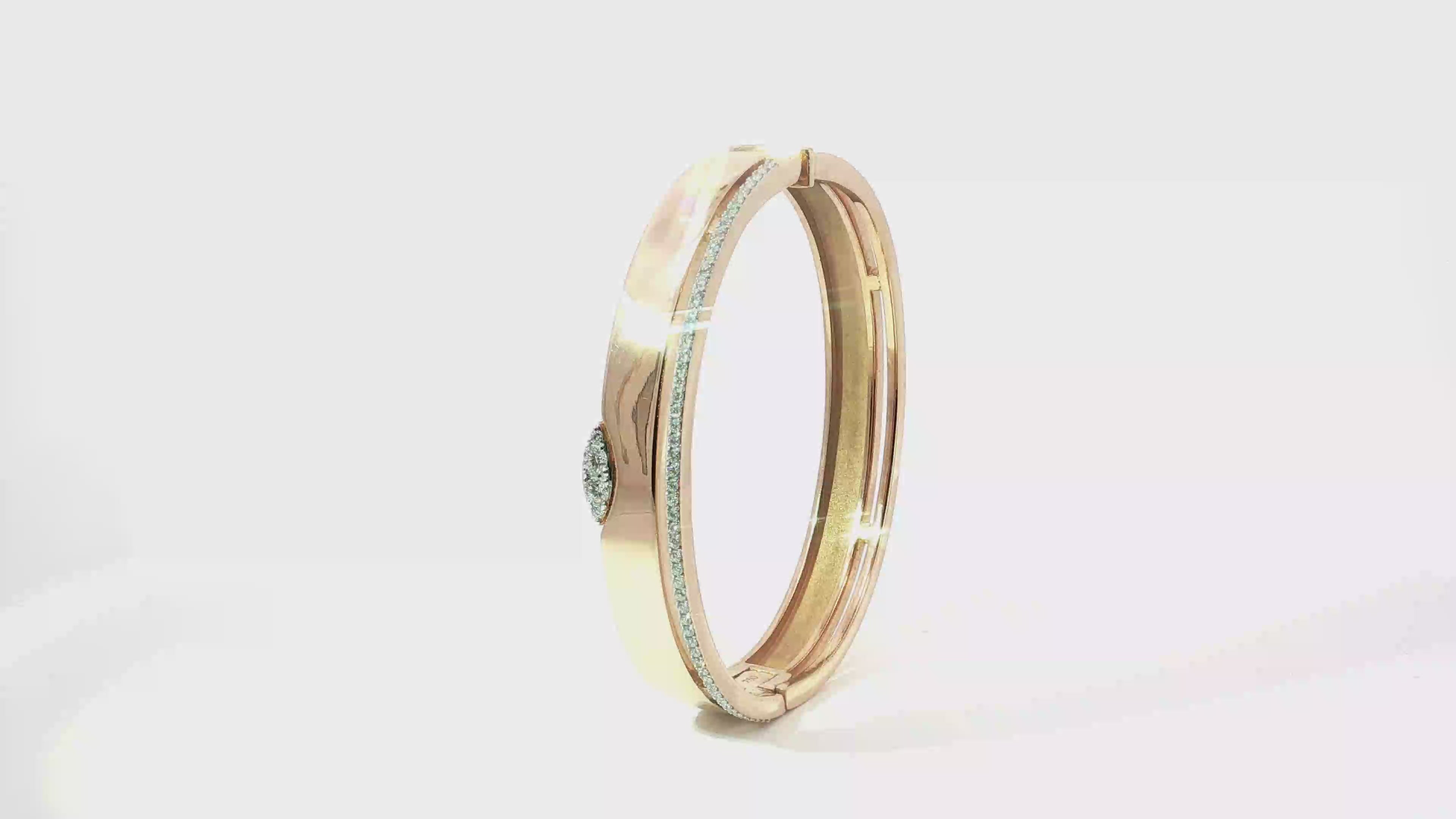18K Rose Gold Diamond Bangle