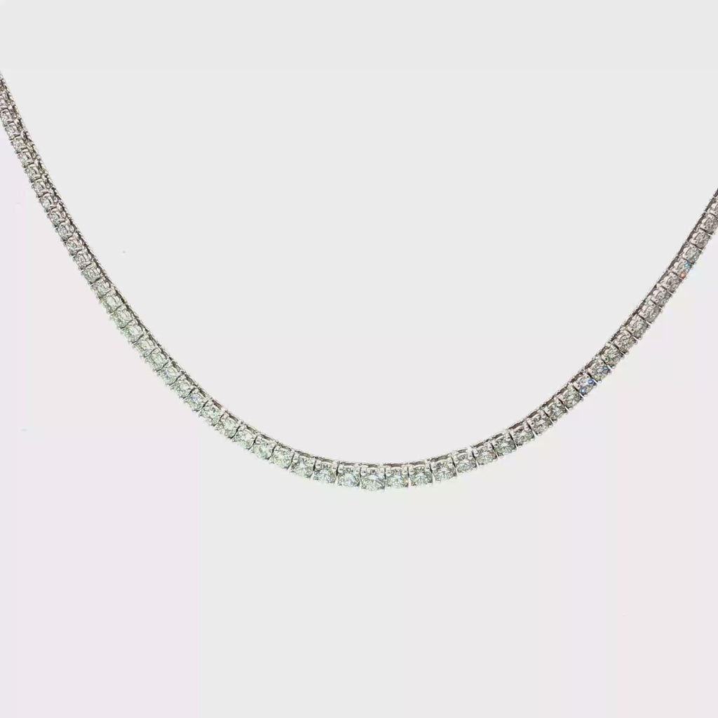 Gradual 18K White Gold Diamond Tennis Necklace