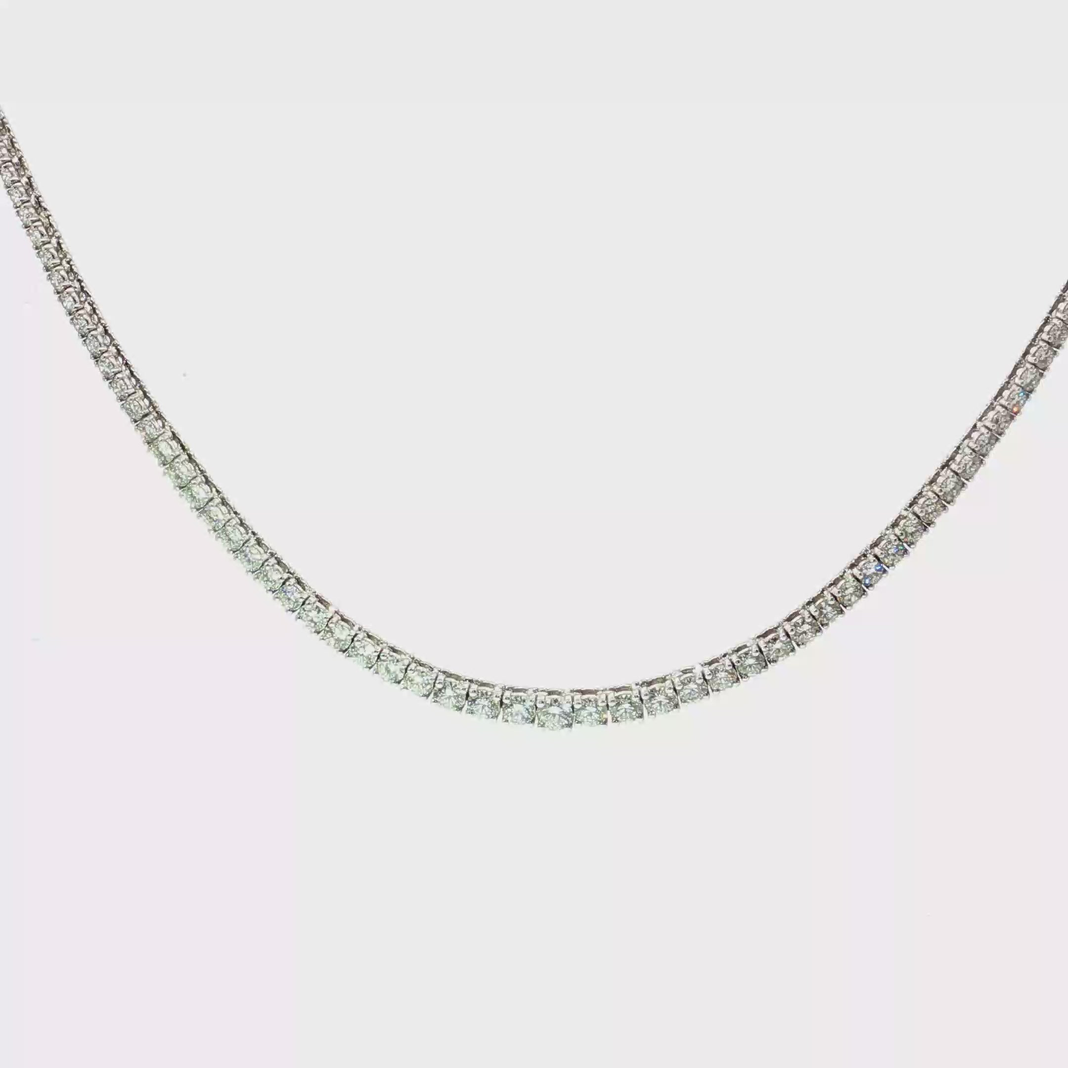 Gradual 18K White Gold Diamond Tennis Necklace