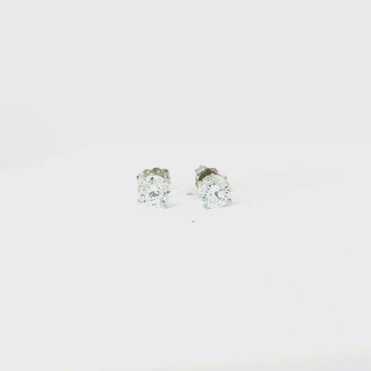 2 CTS Lab Diamond Stud Earrings set in 14K White Gold