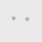 18K White Gold Diamond Cluster Stud Earrings