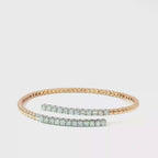 18K Rose Gold Diamond Stretch You & Me Bangle