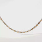Alternating Diamond and 18K Rose Gold Bead Tennis Necklace