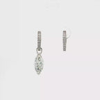 Interchangeable Marquise Lab Diamond Drop Earrings in 14K White Gold