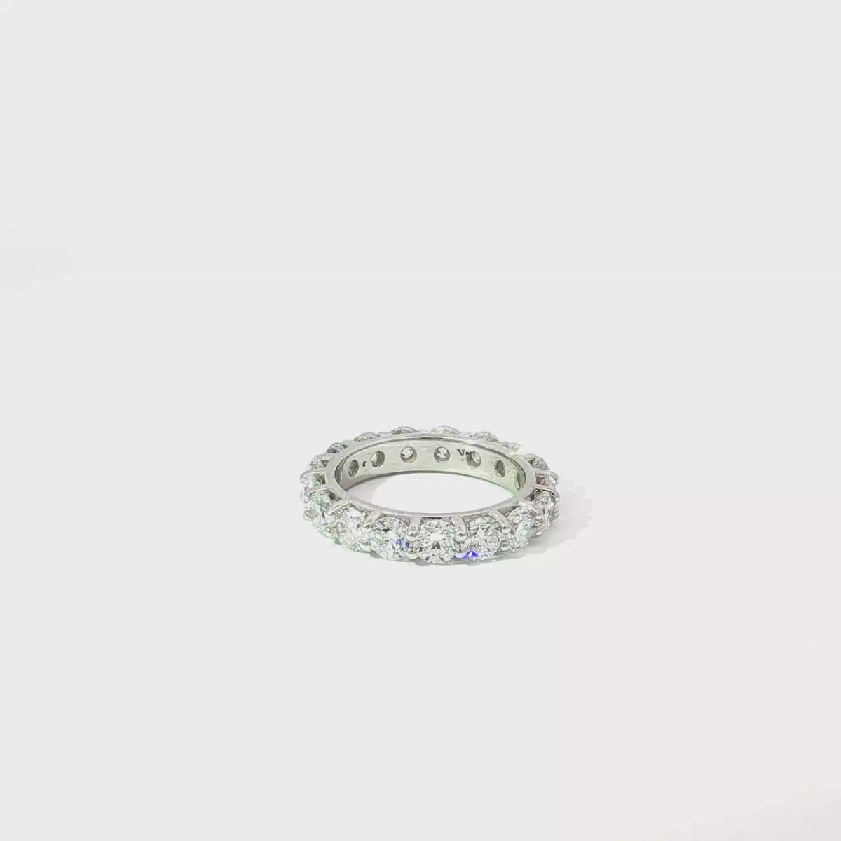 4 CTS Round Lab Diamond Eternity Ring in White Gold