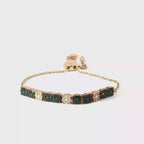 18K Rose Gold Black And White  Diamond Chain Bracelet
