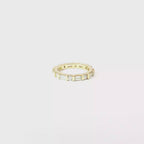 Alternating Round and Baguette Diamond Eternity Ring in Yellow Gold