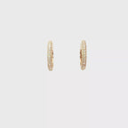 18K Rose Gold Triple-Row Diamond Yellow Gold Hoop Earrings