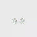 3 CTS Round Lab Diamond Stud Earrings in 14K White Gold