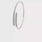 18K White Diamond Stretch You & Me Bangle