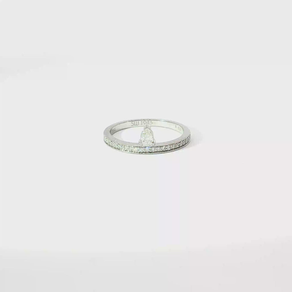 White Gold Pear Diamond Eternity Ring