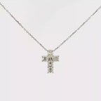 Diamond Cross Pendant Necklace in 18K White Gold
