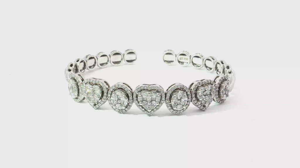 Diamond Heart Cuff in 18K Gold
