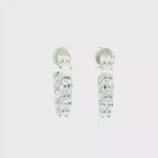 7.98 CTS Oval Cut Lab Diamond Hoop Earrings in 14K White Gold