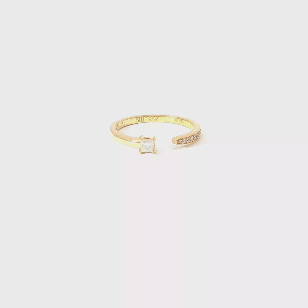 Yellow Gold Open Diamond Stackable Ring