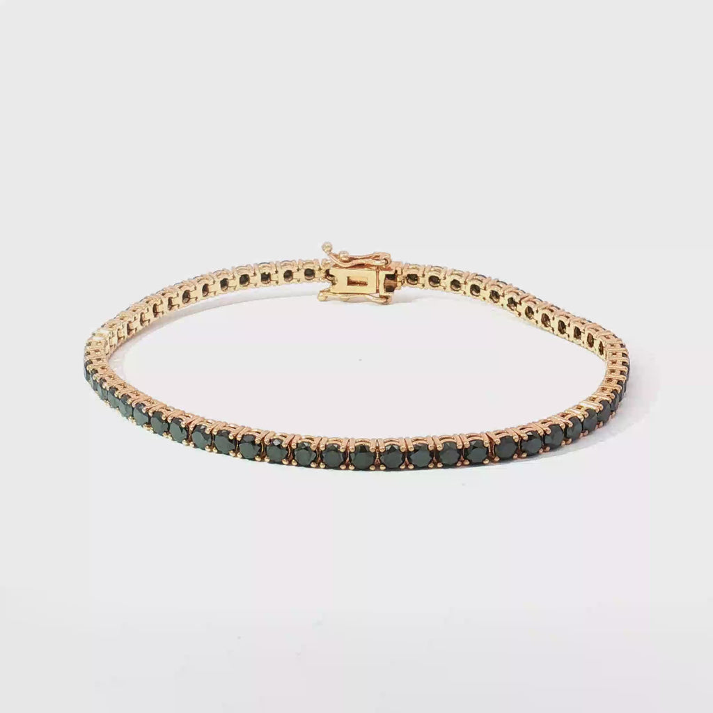 Fancy Dark Black Diamond Tennis Bracelet in 18K Rose Gold